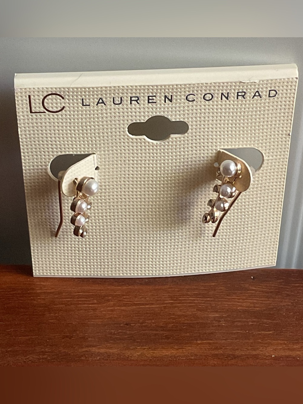 LC Lauren Conrad Gold-tone Faux Pearl Earrings